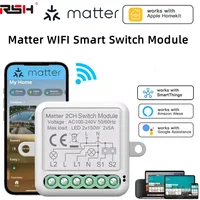 Matter WiFi Smart Switch Module Neutral Wire Required Smart Home DIY Light Breaker Works with Apple Homekit Alexa Google Home
