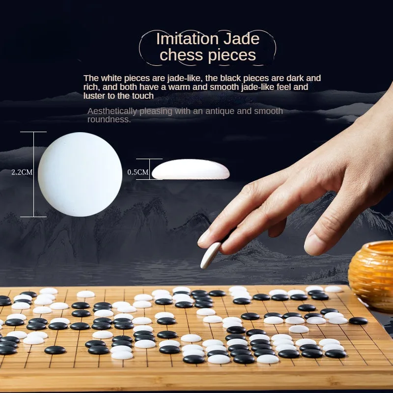 Portatile Weiqi Go Gioco Pieghevole In Pelle Scacchiera Resina Scacchi Gomoku Bordo Da Tavolo Battaglia Famiglia Intrattenimento Giochi Giocattoli - immagine 2