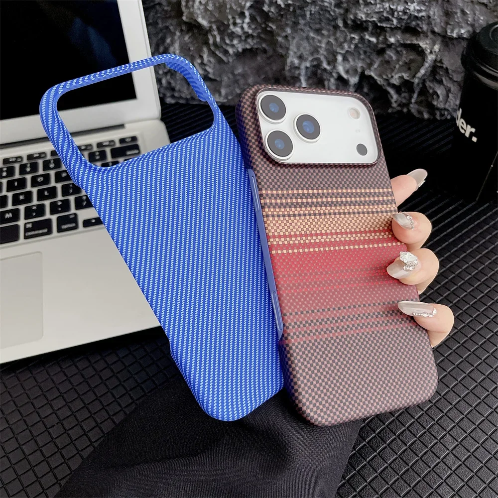 Sleek Carbon Fiber Kevlar Texture Phone Case, Enhanced Protective Cover