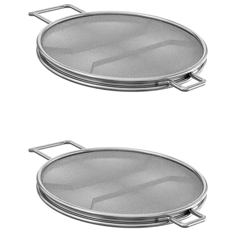 2X Stainless Steel Splatter Shield For Ninja Foodi IG600 IG601 IG651 Accessories Grill Dishwasher Safe Reusable