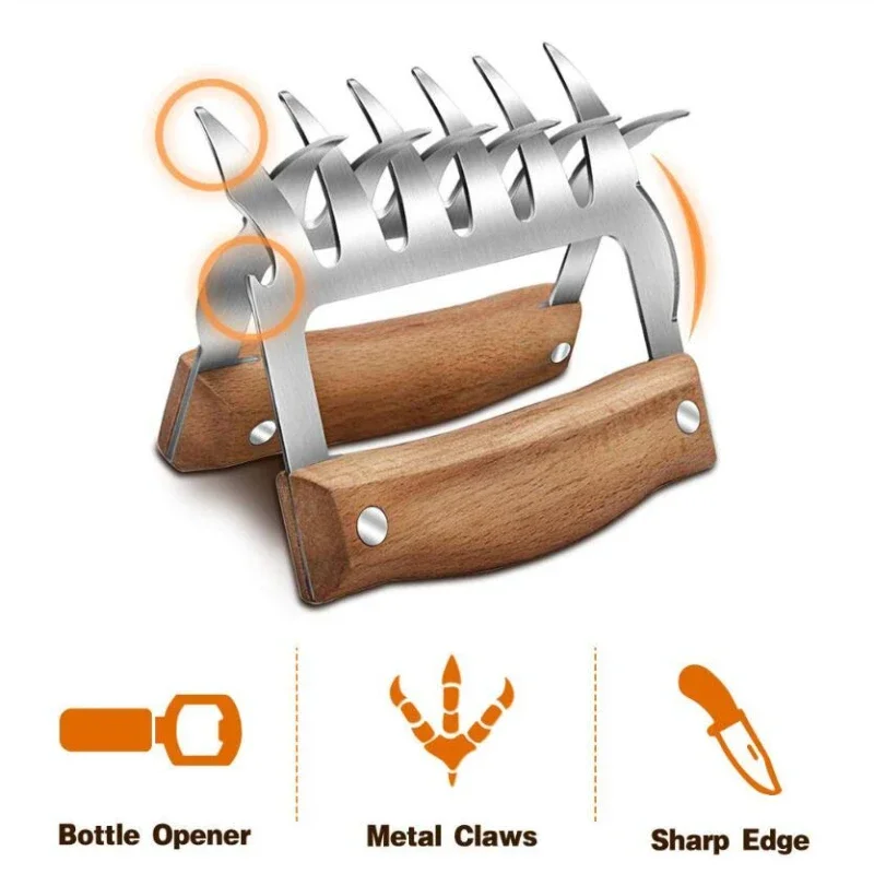 Kitchen Utensils Bear Claws Barbecue Fork Pull Shred Pork Shredde Manual Meat Clamp Roasting Fork Kitchen Tool Bbq Accessories