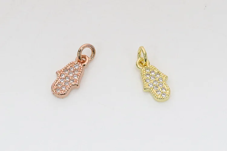 3pcs  6.5x14.6MM Gold plated Cubic Zircon CZ Micro Pave Clasp Pendant necklace Bracelet Jewelry Making DIY