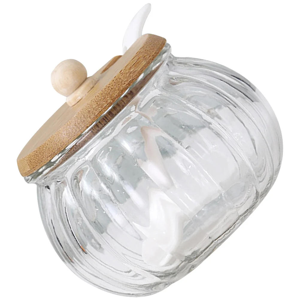 Food Storage Container Glass Cruet Food Jars Candy Buffet Containers Sugar Bowl Salt Pumpkin Dish Clear Holder Lid Storage Glass Jar