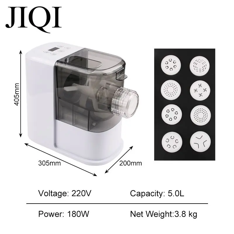 Electric pasta maker Automatic noodles Dumpling wrapper making machine Household Dough kneading Tool Multi mold One key pressing