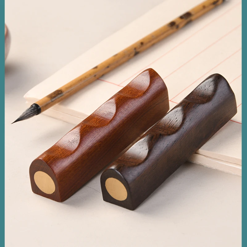 Chinese Calligraphy Brush Pen Holder Bamboo Rosewood Bass Pen Rest Paperweight Calligraphy Drawing Penholder Study Room Supplies
