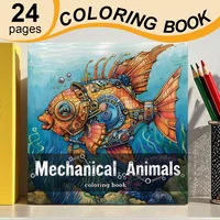 Mechanical Animals Coloring Book For Adults And Teens Featuring 24 Page Relieve Stress Kill Time Graffiti Painting Drawing Books 1