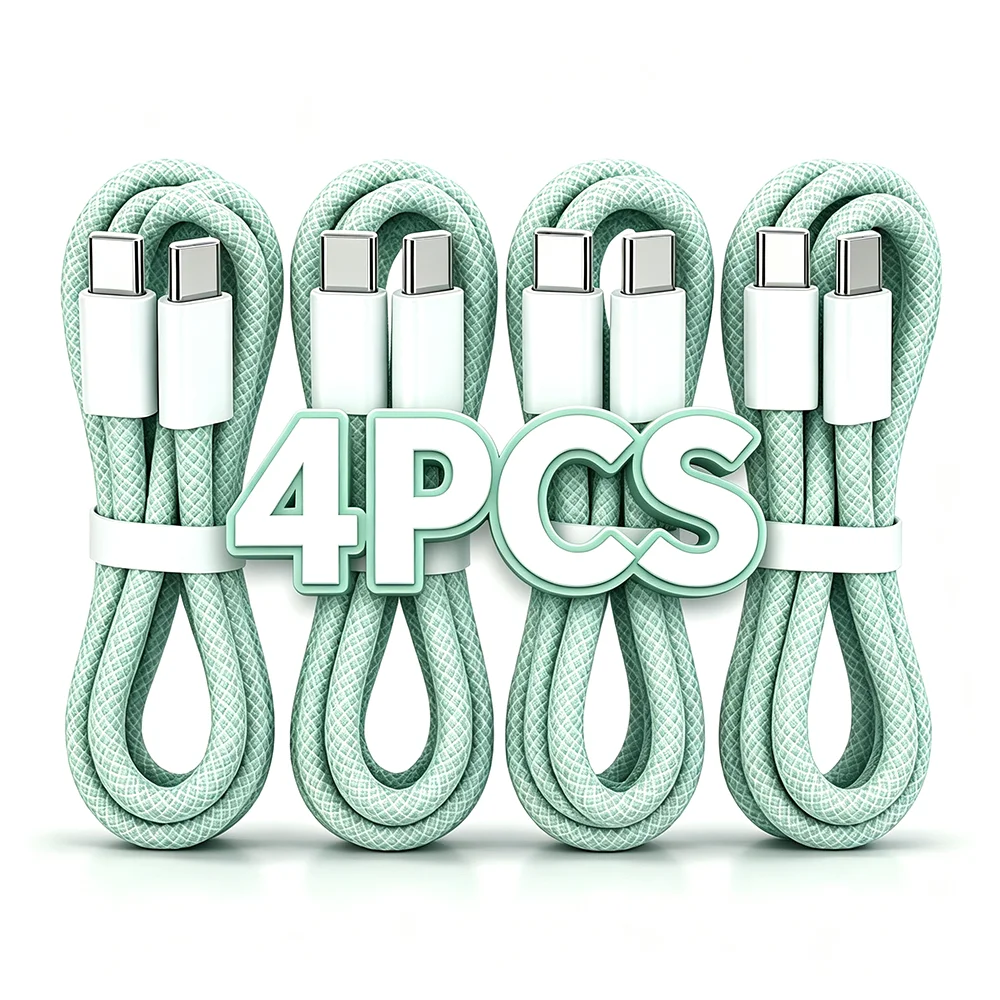 4-Pack USB-C to USB-C 60W Fast Charging Cables