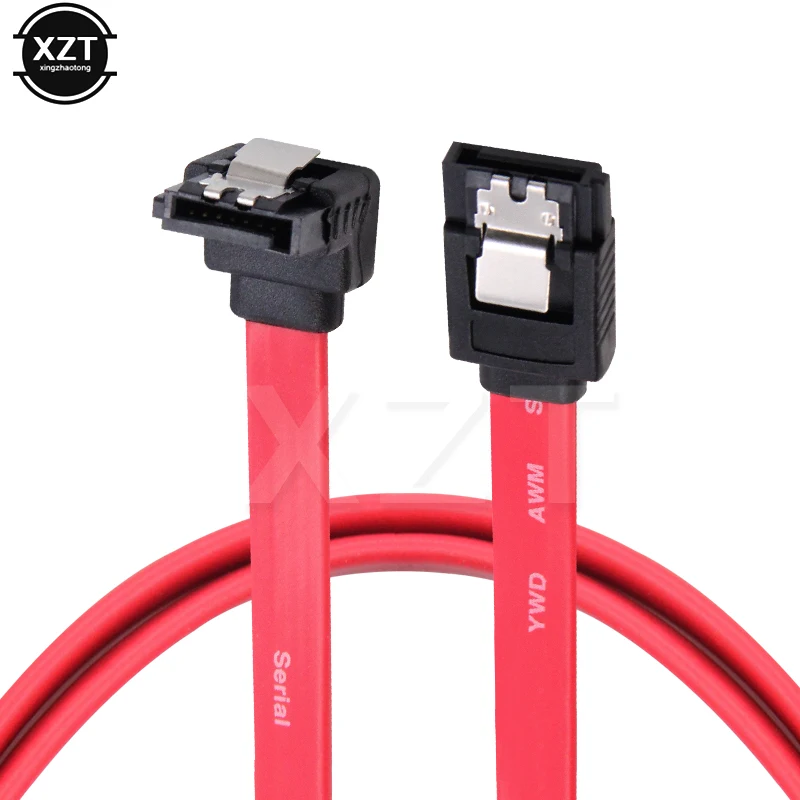 Hot Selling 1pcs 2X Serial SATA ATA RAID DATA HDD Hard Drive Signal Cable Straight - Right Angle