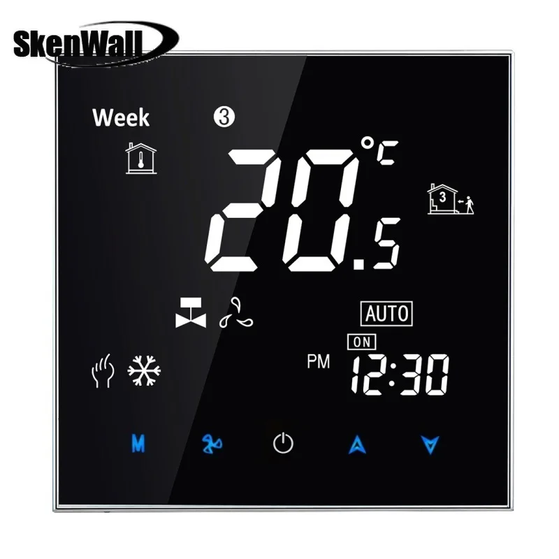 

Central Air Conditioning Type WIFI Switch LCD Digital 2-pipe Fan Coil Unit Room Thermostat, Display Fan Speed Temperature Heat