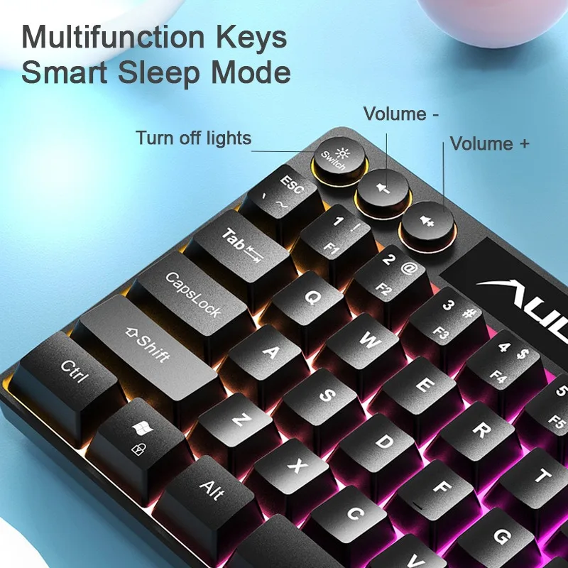 61 key wired RGB gaming keyboard film keyboard