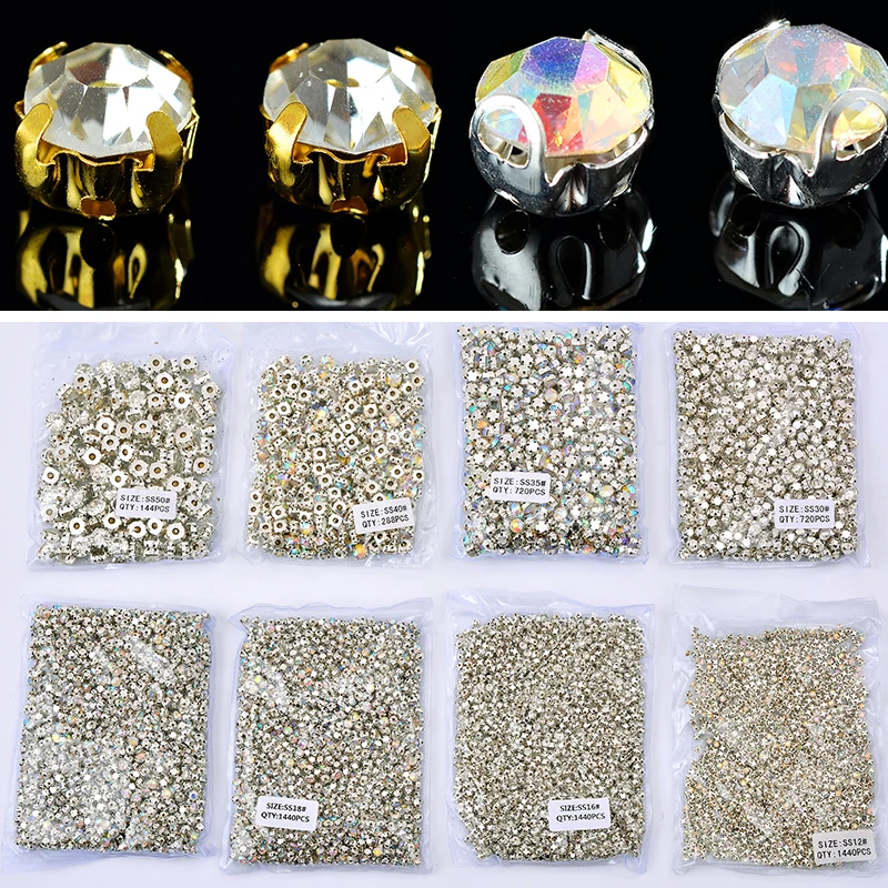 

SS12-SS50 288-1440/сумки Пришить круглые стразы для Рукоделие "сделай сам": стекло кристаллы Камни для пришивания на одежду свадебное платье ремесла