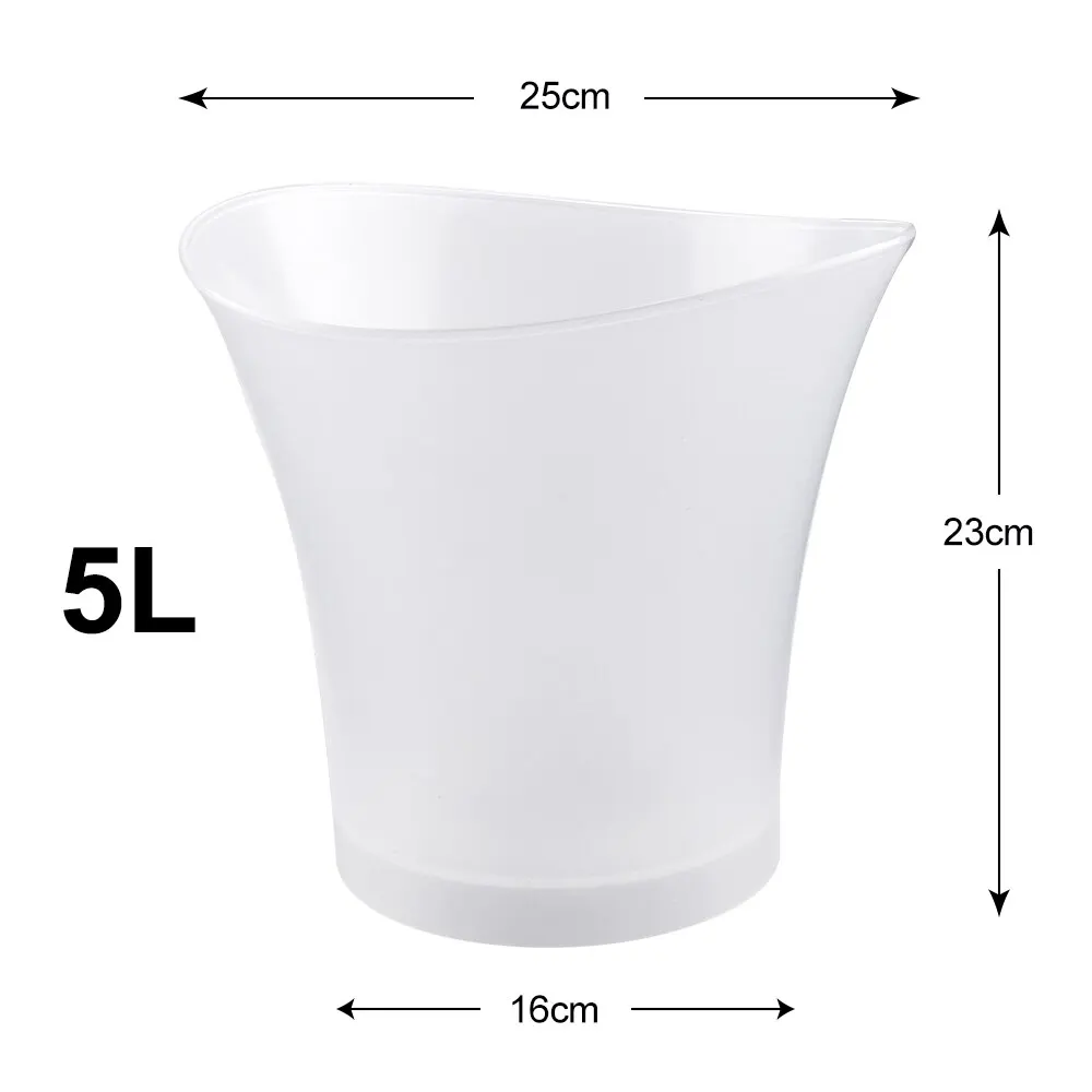 Ice Bucket 5L 6 Color LED Waterproof Plastic for Bars Nightclubs Party