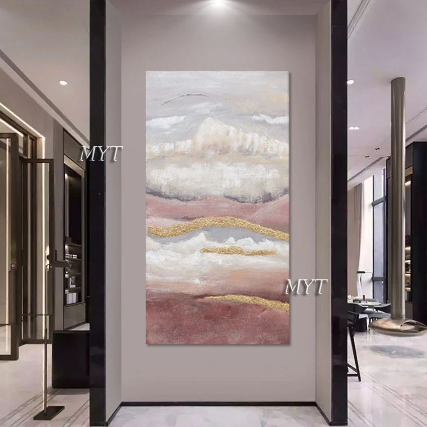 

New Arrival Gold Foil Abstract Textured Canvas Oil Painting No Framed Canvas Art Modern Large Living Room Wall Pictures