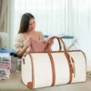 Duffle Bag for Women – Large Leather Travel Tote with Shoe Pouch