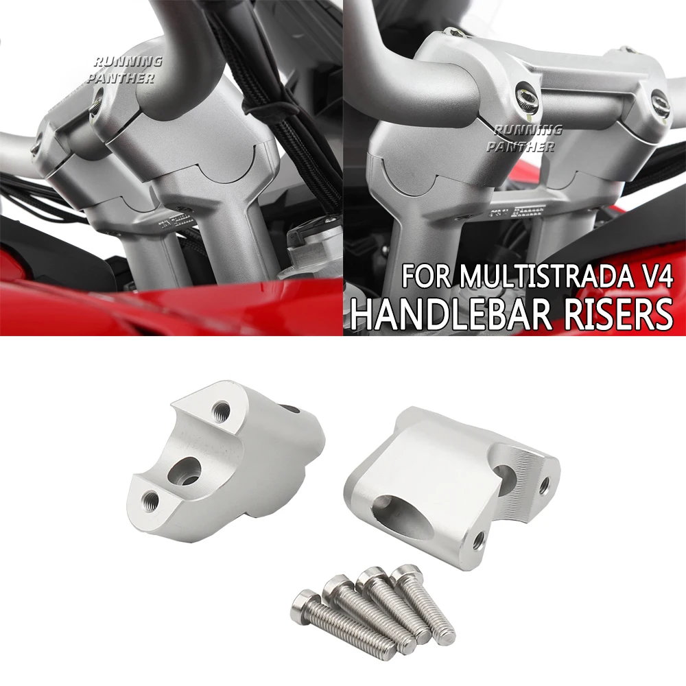 

New Handlebar Riser For Ducati Multistrada V4 MULTISTRADA V4 Motorcycle Handlebars Back Move Mount Accessories Silver