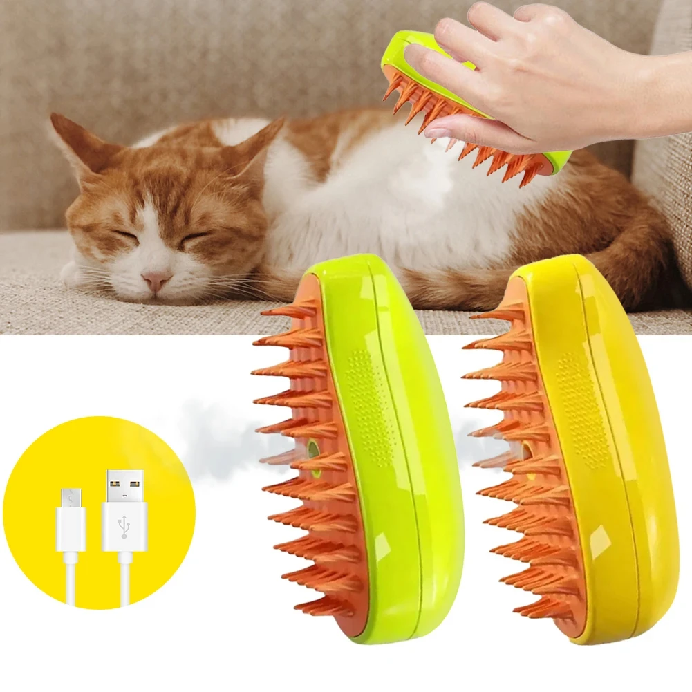 Stoom massage borstel voor katten en honden 3 in 1 spray_voghion.com