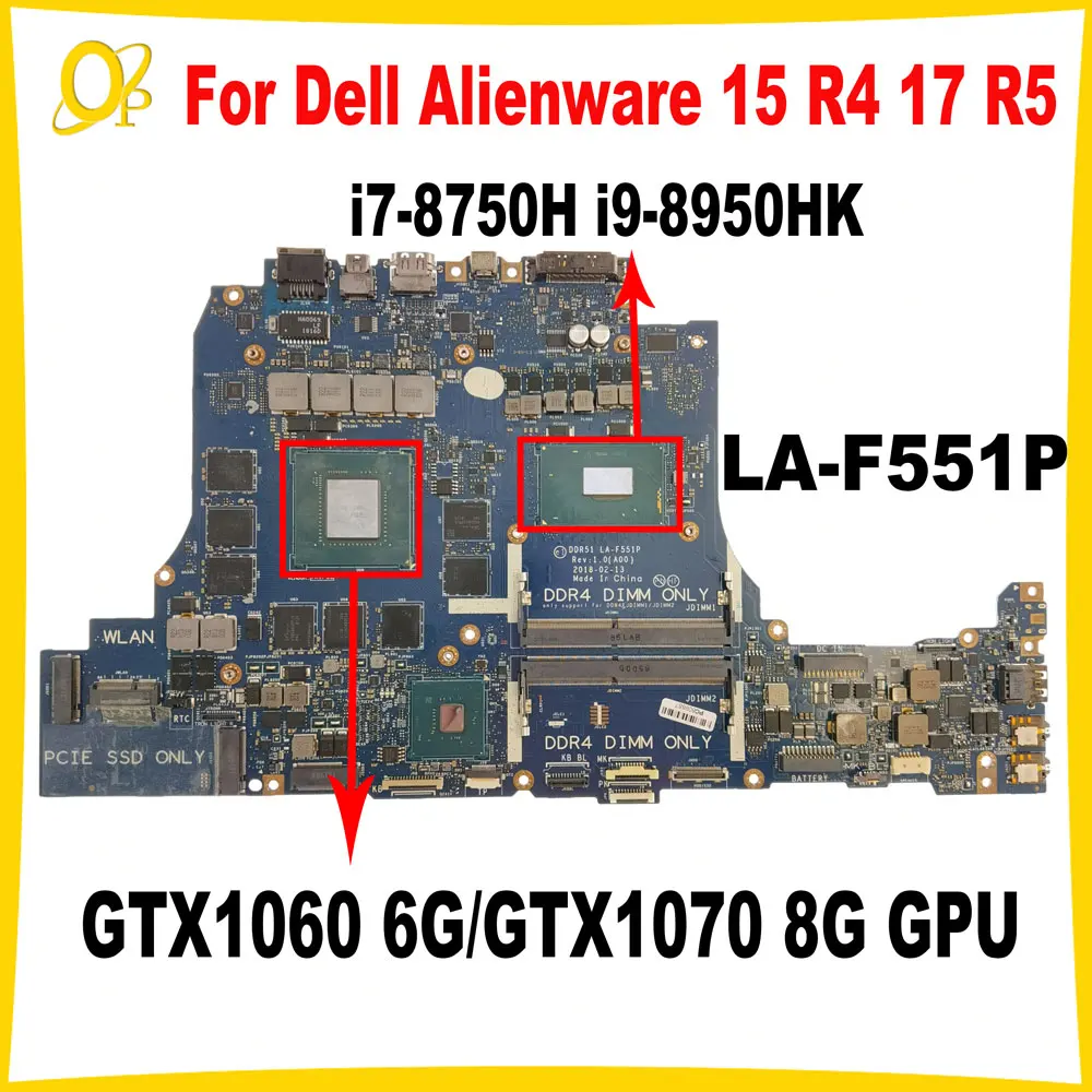 Graphics Card Alienware 17 R5 Ram DDR51 LA-F551P For Dell