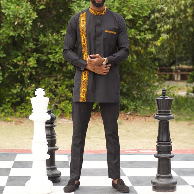 Amadi Long Sleeve Print Design Dashiki Outfit - Image 2