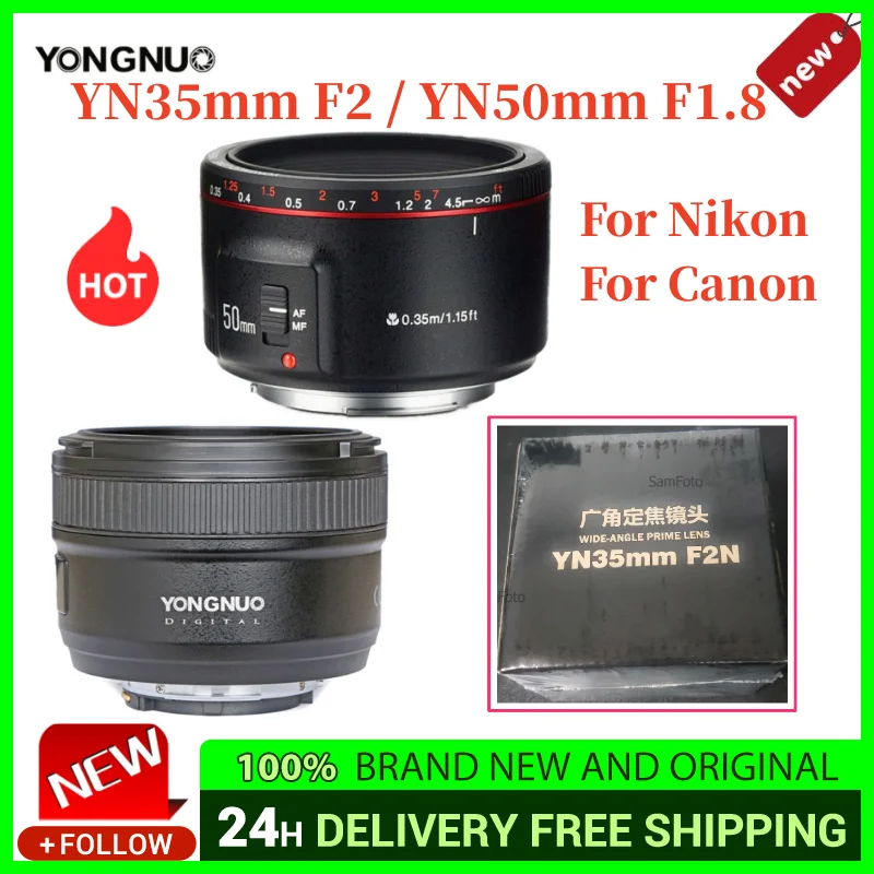 YONGNUO YN35mm F2 YN50mm F1.8 Lens for canon EF mount Auto Focus