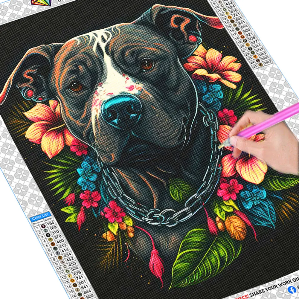 Diamond Painting Pet Dog Cute Butterfly Design Embroidery Portrait