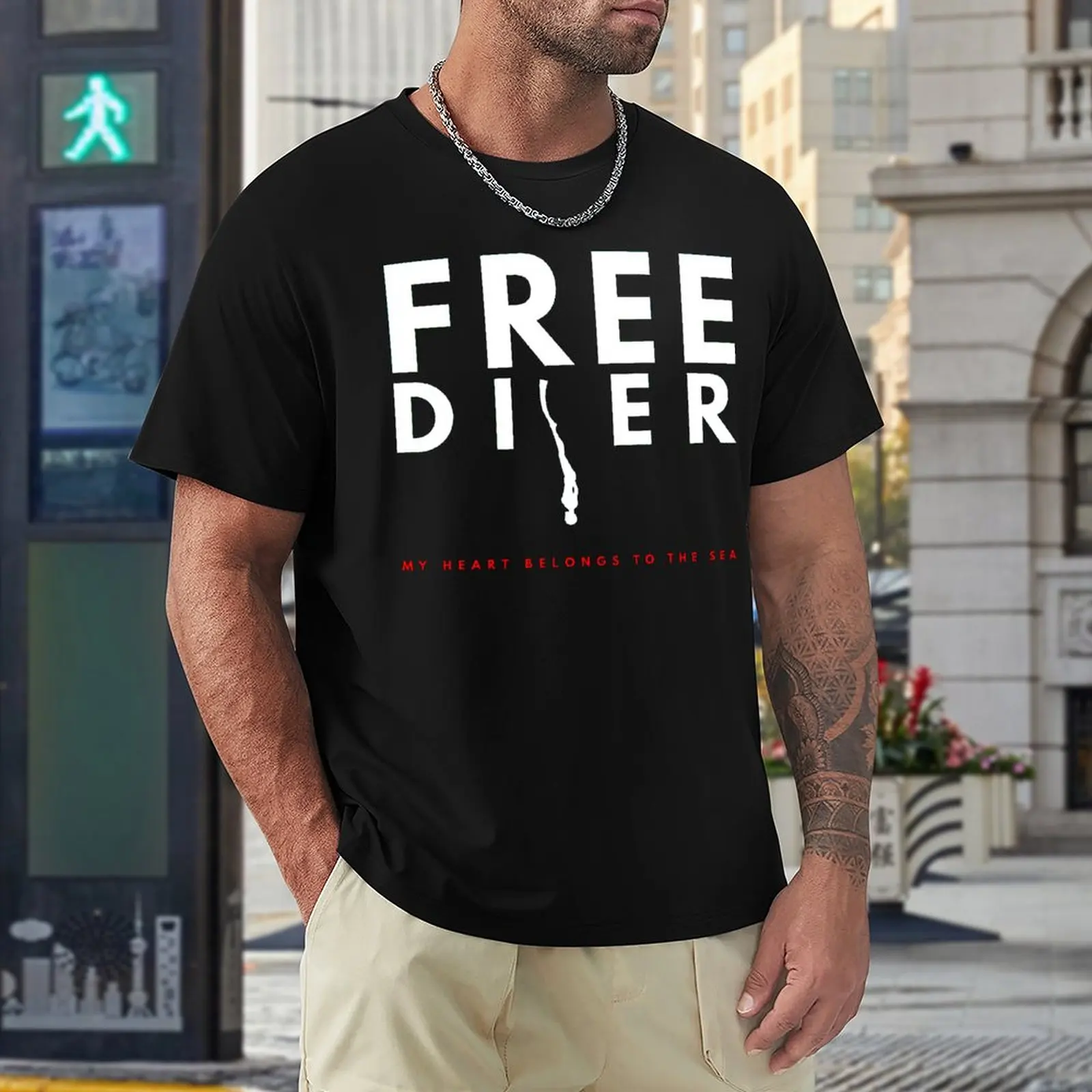 

Novelty Diving Heart Beat Free Diver 6 Top Tee Vintage Activity Competition USA Size