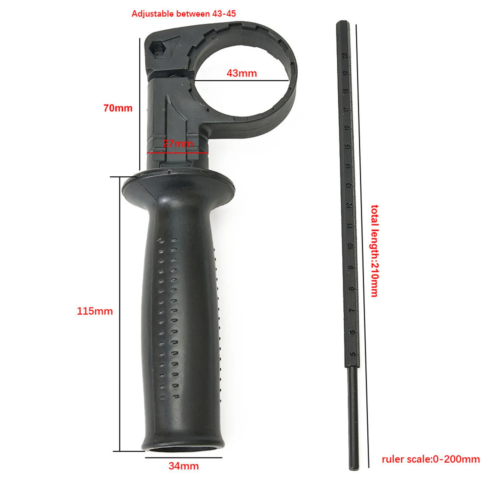 Newest Protable High Quality Handle Black Drill For Electric Drill Grinding Machine Handle Hammer Handle Impact Side