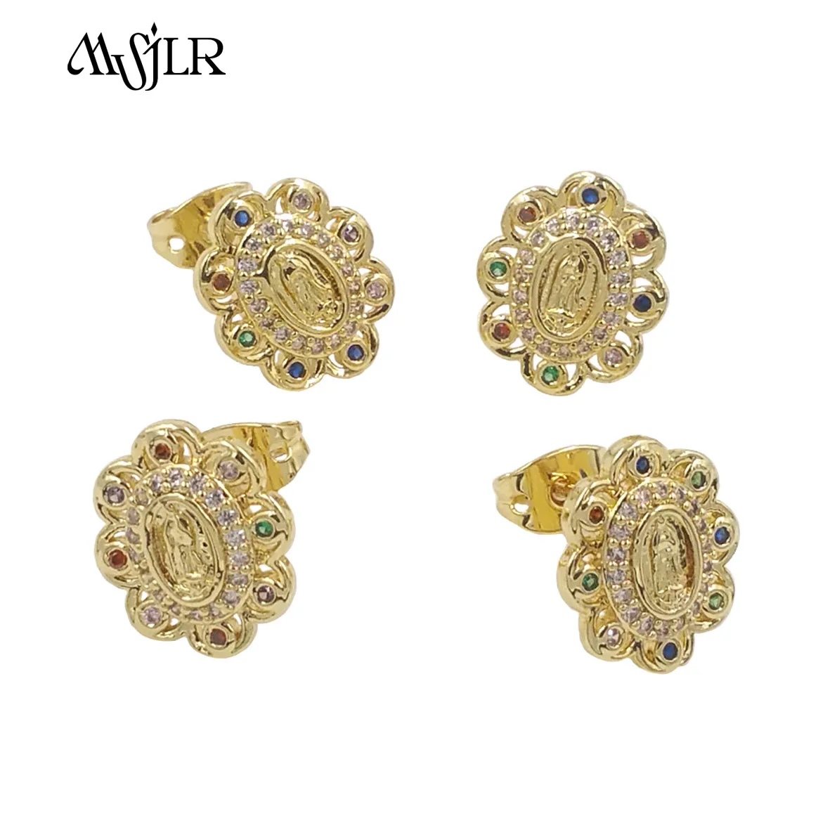 

Женские серьги в форме цветка, с фианитами