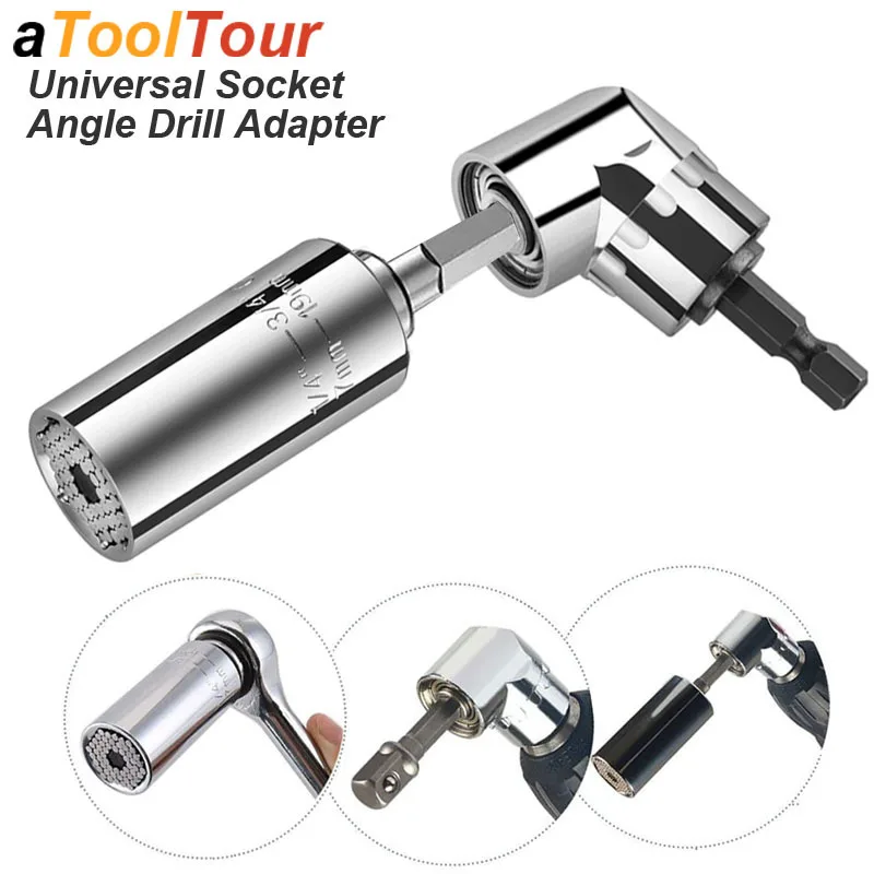 Universal Socket Sleeve Grip Ratchet Wrench Angle Drill Adapter Driver  Extension Muti Tool Attachement Screwdriver Bit Holder - AliExpress