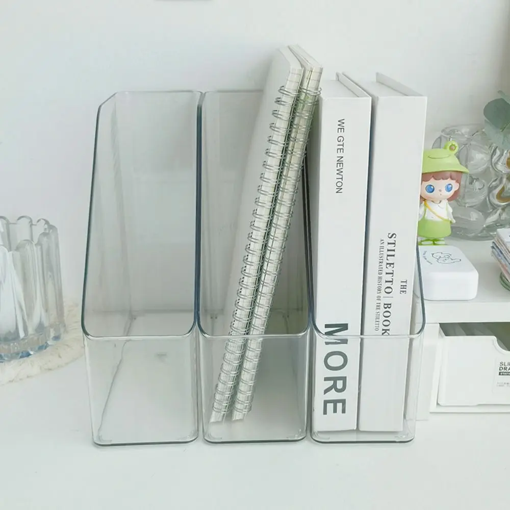 Clear Desk Organizer: Slim Vertical File Folder and Paper Tray Storage Solution