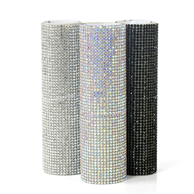 Bling Rhinestone Crystal Sticker Decal Sheet DIY Self-Adhesive Diamond Ribbon DIY Decoration Sticker Car Tablet Phone Decor