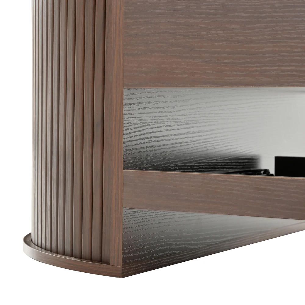 PINGGO Hebbarer Couchtisch mit gebogenen Holzseiten, ausziehbarer Ablage, anhebbarer Tischplatte, multifunktionale Wohnzimmermöbel – Detail 27