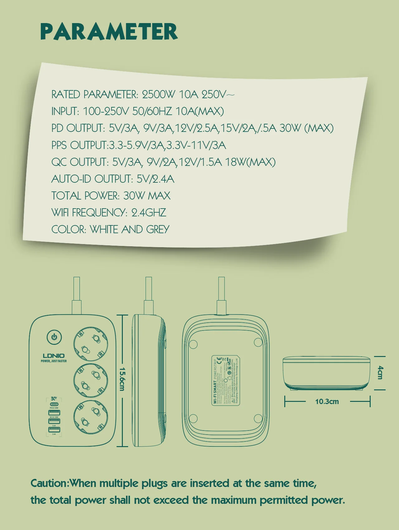 MIUCDA Faixa de Energia Inteligente Wifi com 4 Tomadas 4 Portas USB Filtro  de Linha Cabo de Extensão de 1,5 m Tomada Inteligente Protetor Eletrônico  Bivolt Funciona com Alexa, Google Home Tuya