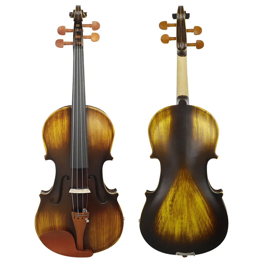 Violino Acustico Professionale 4/4 Matte Eq Violino Acustico Elettrico Violino Con Custodia Arco Violino In Legno Massello Per Studenti Principianti
