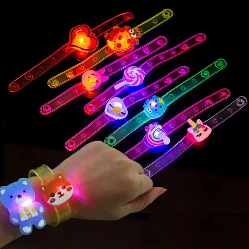 10/20PCS Glowing Bracelets Slap Rings Toy Children Gifts Christmas Party Favor Kids Birthday Gifts Wedding Guests Giveaways Gift 4