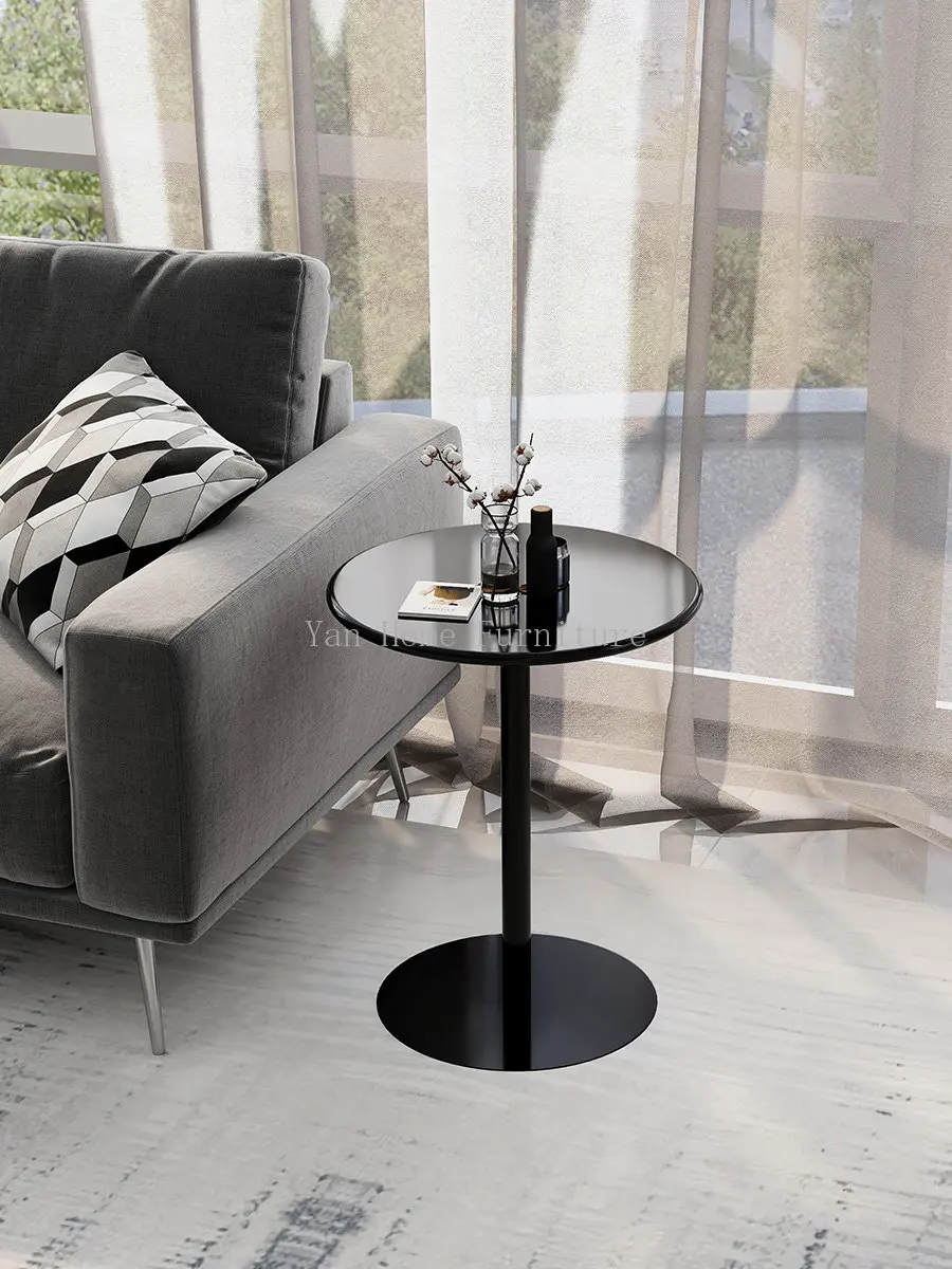 Nordic Iron Small Tea Table Corners Round Coffee Table Living Room Mini Sofa Side Table Sofa Tray Table Bedroom Bedside Table