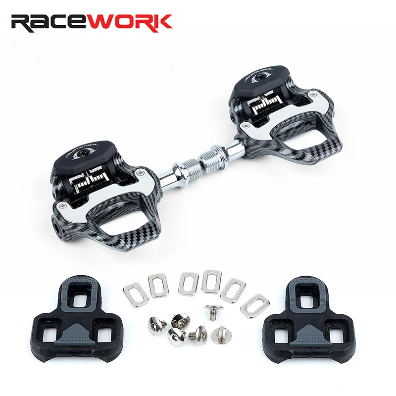 RACEWORK Ultralight Carbon Fiber Road Bike Clipless Pedals Plain