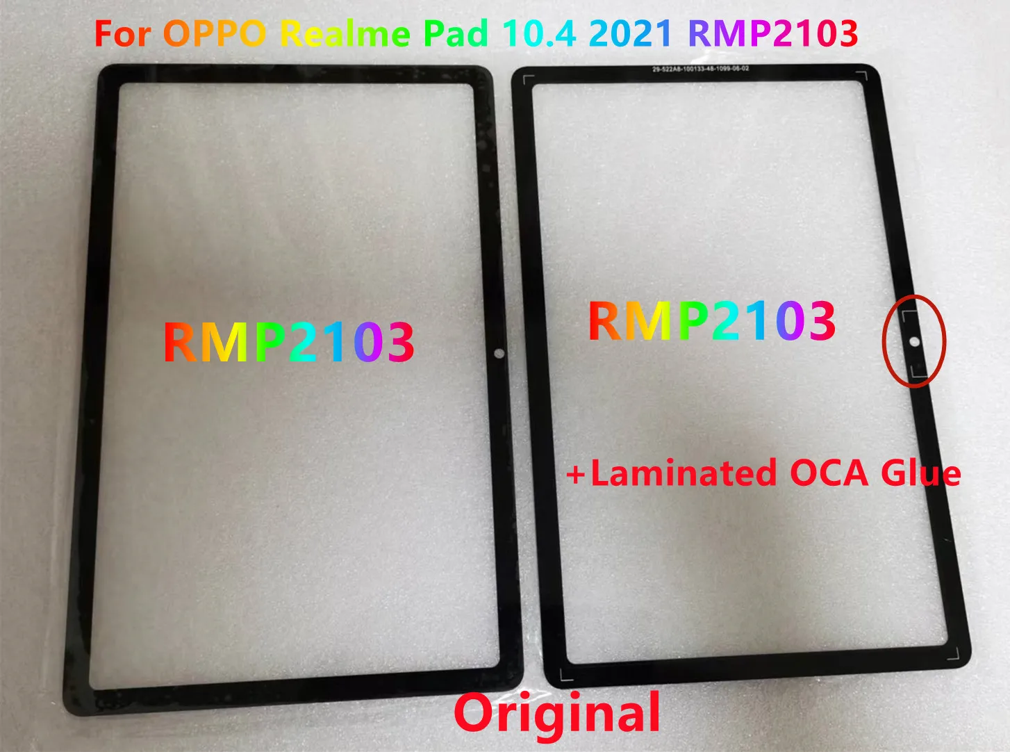 Nuovo Originale 10.4 "Per Oppo Realme Pad 2021 Rmp 2103 Rmp2103 Pannello Dell'Obiettivo Della Copertura Del Vetro Anteriore Del Touch Screen + Test De