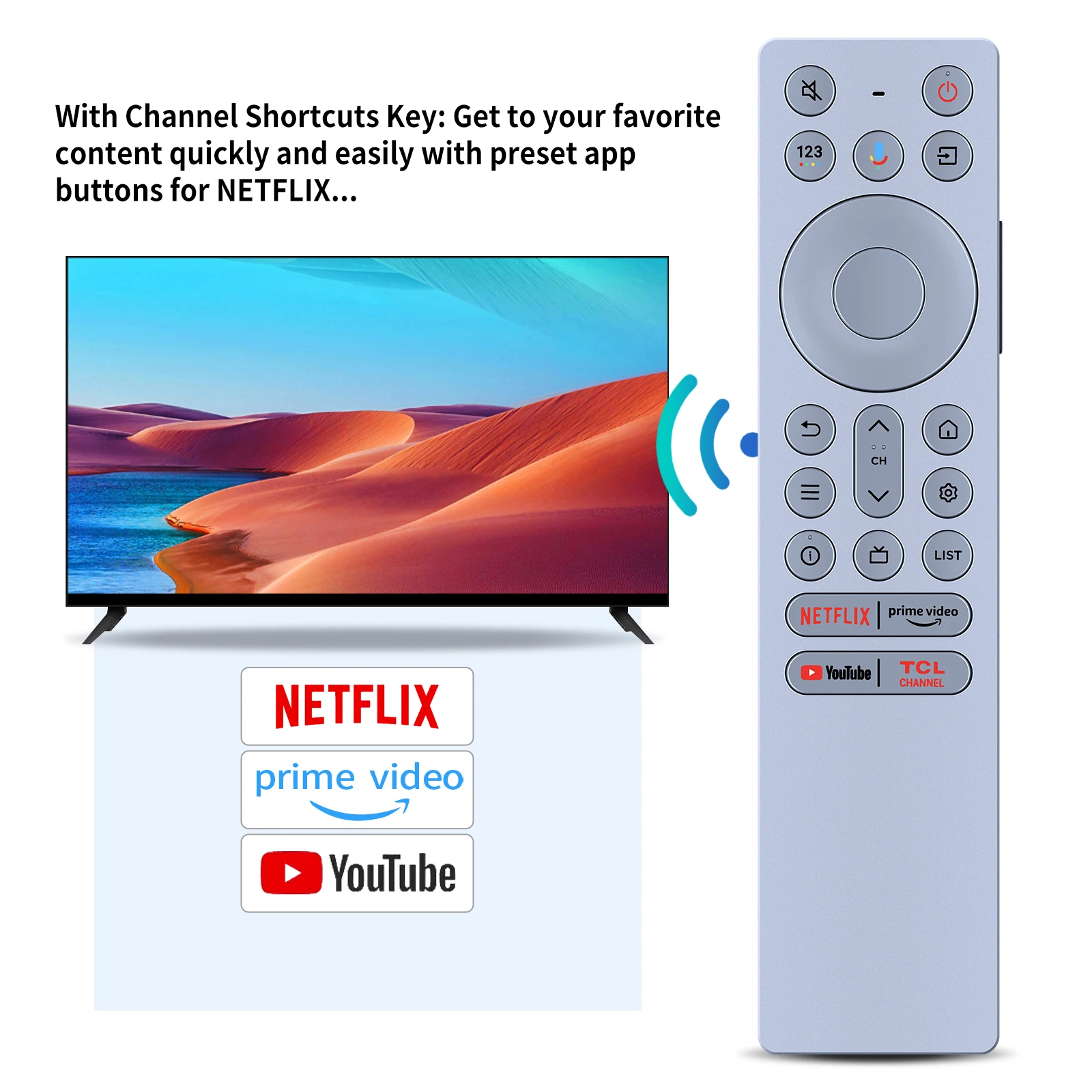 Telecomando Vocale RC933 FUB1 Compatibile Con TCL C855K, Serie 65-98 Pollici, 4K Mini LED - 5