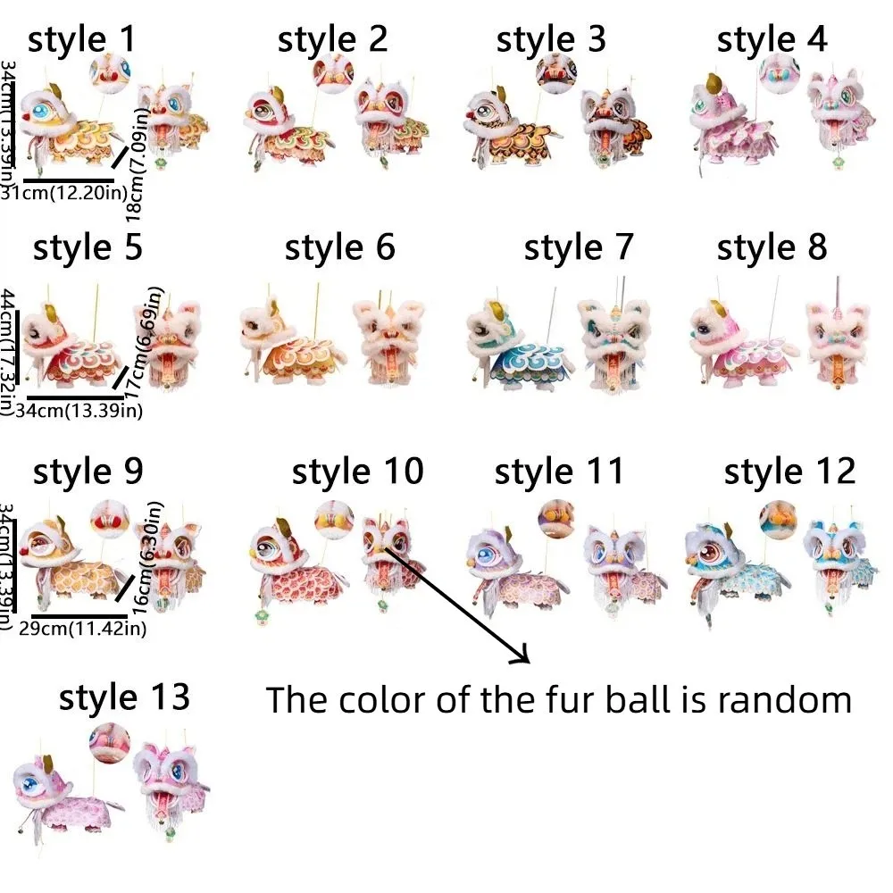 2026 New Year Lion Dance Lantern Waterproof Ancient New Year Lantern Handheld with Tassel Handmade Lantern Childrens Craft