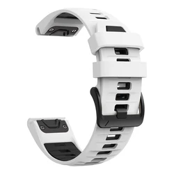 Enhanced Silicone Watch Strap - QuickFit 22/26mm, Premium Durable Design - QuickFit 26mm (White Black)