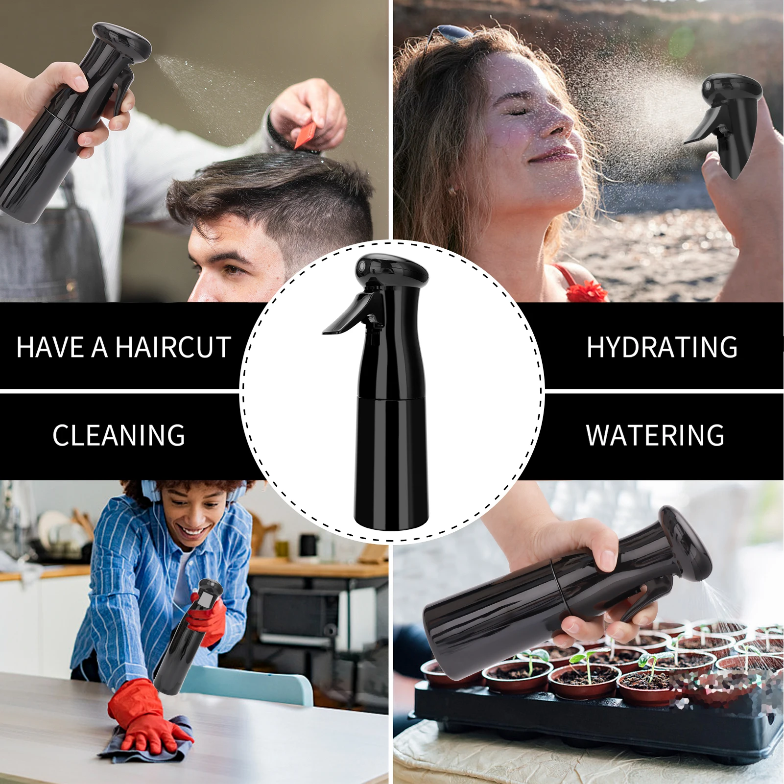 200ml Salon Hairdressing Spray Bottle High Pressure Continuous Atomizer Barber Styling Press Water Bottle Hair Care Tools