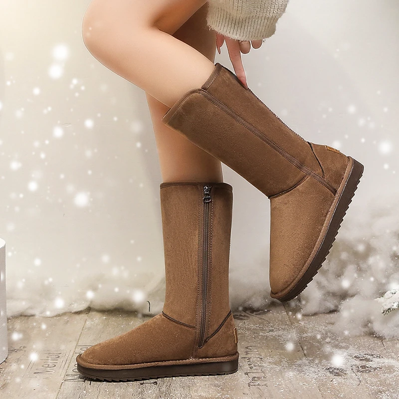 2023 New Women Boots Retro Square Toe Autumn Ankle Boots Square High Heel Cow Leather Elastic Band Short Boots Women