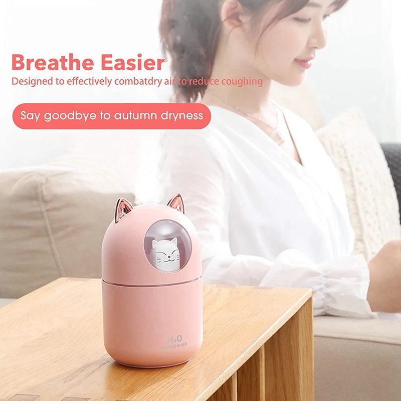 Description Picture 6 of itemCute Cat Cool Mist Humidifier For Home,Cat Night Light Essential Pure Air For Baby Room,Easy Clean Quiet Operation