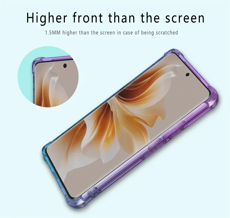 Gradient Shockproof TPU Phone Case - Protective Cover  Coque Shell