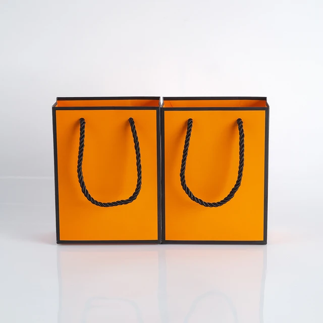 Orange Hermes Shopping Bag Gift Wrapping Elegant Gift for Her 