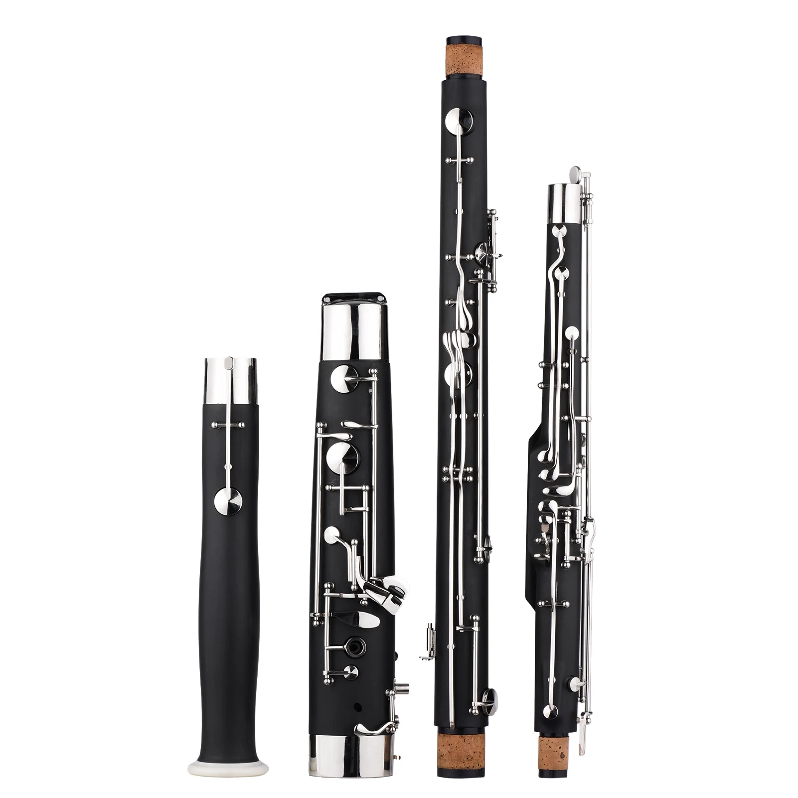 Professional C Key Bassoon Woodwind Instrument Synthetic Wood Body Cupronickel Silver-plated & Nickel-Plated Keys with Reed Glov
