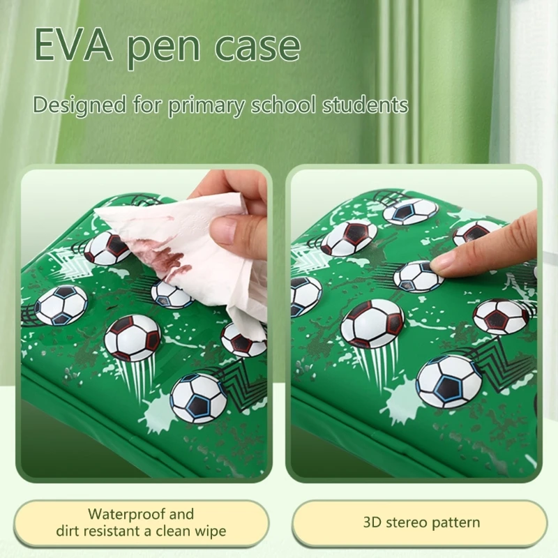 축구 패턴 펜 가방 3D 편지지 가방 연필 케이스 메이크업 가방 학교 사무용품 대용량 연필 드롭 배송