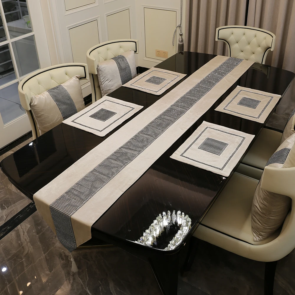 

Настольная дорожка для обеденного стола Рождественская современная элегантная Роскошная Свадебная фланелевая настольная дорожка с кисто...