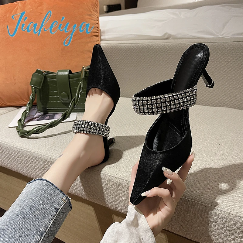 2022 Ladies New High Heels Pointed Toe Black Stiletto Soft and Comfortable Trend All-match Baotou Women's Shoes | Обувь
