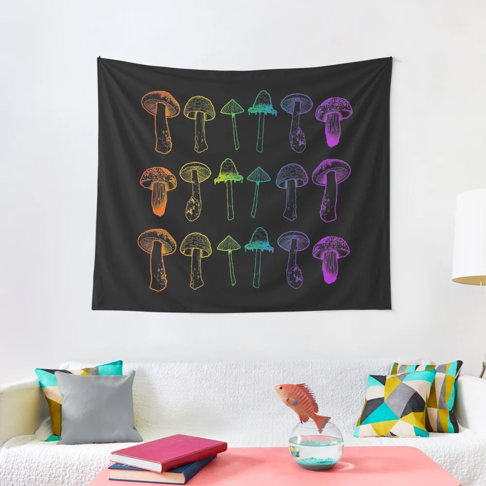 

Rainbow Mushroom Outline Tapestry Wall Decor Home Decorating Tapestry